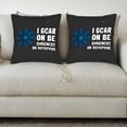 thumbnail image 3 of Set of 2 Decorative Throw Pillow Covers 18x18in - Stylish Dark Background with Bold White Text & Blue Flower Design for Couch Bed Car, 3 of 8
