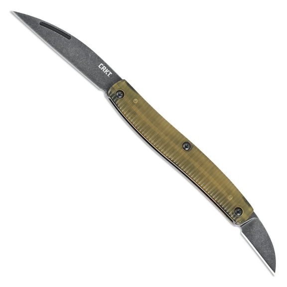 CRKT Forebear Everyday Carry EDC Pocket Folding Knife with Slip Joint: 12C27 Plain Edge Blade, Ultem Handle, 4810U
