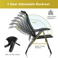 thumbnail image 5 of Costway 4PCS Patio Folding Dining Chair Ottoman Set Adjustable Back Camp Black, 5 of 10