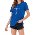 thumbnail image 3 of T-Shirt Col Rond Imprimé Croix Foi pour Femmes, 3 of 9