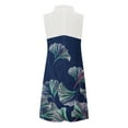 thumbnail image 5 of USSUMA Sleeveless Sundresses for Women Floral Print Tshirt Midi Beach Party Dresses Pocket Zipper Tunic Sun Dresses Women's Summer Casual Turtleneck Dress Wedding Guest, 5 of 5