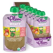 Plum Organics Mighty 4 Organic Toddler Food, Strawberry, Banana, Greek Yogurt, Kale, Amaranth, and Oat, 4 oz Pouch (6 Pack)