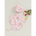 thumbnail image 3 of xiaxaixu Combinaison de Bain pour Filles avec Capuche, Imprimé Floral Manches Longues Col Rond Fermeture Éclair devant Maillot de Bain, 3 of 9