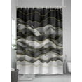 thumbnail image 5 of Black Grey Ombre Standard Shower Curtain Set, Waterproof Shower Curtains for Bathroom, Modern Moire Abstract Art Luxury Washable Fabric Cloth Bath Curtain for Bathtub with Hooks 72x72 Inches, 5 of 6