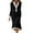 Black, variant on Women's Long Sleeve V Neck Casual Solid Color Pocket Dress, 95% Polyester 5% Spandex Stretchy Knit Dress for Office Party, S-2XL Plus Size