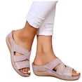 thumbnail image 3 of Willtoo Orthopedic Sandals for Women, Women's Wide Width Flat Sandals with Arch Support, Wedge & Flip Flops, Casual Sandals in Faux Leather & Leather, Open Toe, Spring, Summer & Fall, 3 of 5