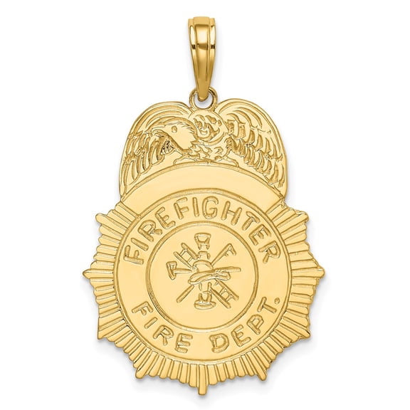 Finest Gold 10K Firefighter Fire Department Decal Charm