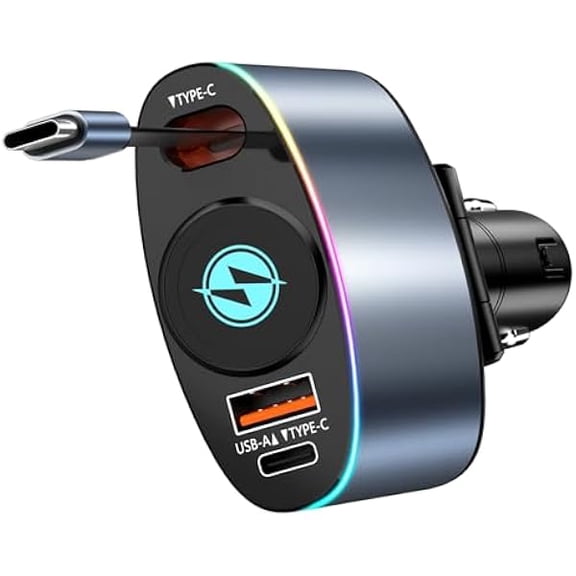 YJJSKEJI 66W Retractable Car Charger,
