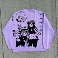 thumbnail image 1 of Harajuku moda hombres y mujeres pareja otoño e invierno suéter Y2K retro 90s gótico equipado cuello redondo tops ropa 2023 nuevo, 1 of 4