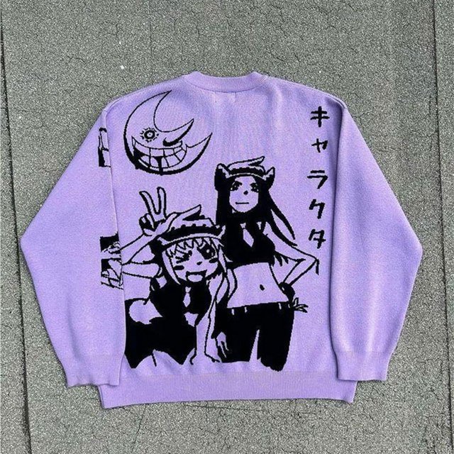 Harajuku moda hombres y mujeres pareja otoño e invierno suéter Y2K retro 90s gótico equipado cuello redondo tops ropa 2023 nuevo