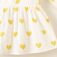 thumbnail image 6 of THDHVS Summer Dresses for Kids,Girls Casual Dresses,Toddler Kids Baby Girls Fashion Cute Sleeveless Sweet Heart Print Bowknot Dress Hat Set Yellow 2-3 Years, 6 of 8
