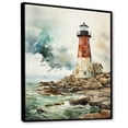 thumbnail image 2 of Designart "Guiding Light Vintage Lighthouses V" Nautical & Beach Floater Framed Canvas Art Print, 2 of 7