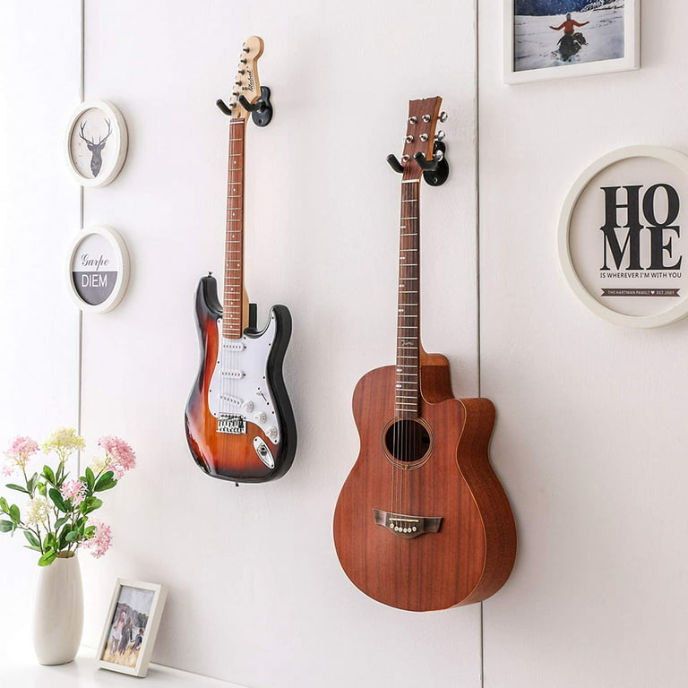 Guitar Wall Mount Rose Color Guitar Shape Hanger Metal Base for Electric  Acoustic Guitars Bass String Instrument