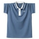 thumbnail image 1 of pstuiky camisetas camisas para hombre, Blusas casuales de manga corta con botones y cuello alto para hombre, de color liso camisetas de hombre xxxl, 1 of 3