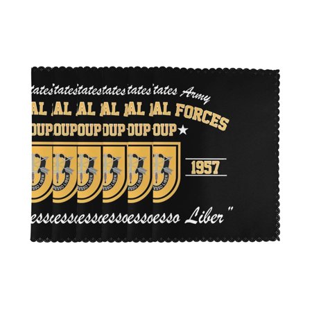

1st Special Forces Group (1st Sfg) Placemats Set Of 6 Heat Resistant Dining Table Place Mats Plate Mat Cloth Placemats Spring Kitchen Table Mats Indoor Outdoor 12x18in