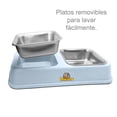 thumbnail image 4 of Plato Para Mascotas Acero Doble Perrísimo Cuadrado Azul, 4 of 5