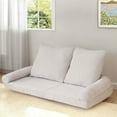 thumbnail image 4 of Reclining Floor Sofa Bed with Adjustable Backrests, Large Loveseat Bean Bag Chair Lounger, Beige, 4 of 11