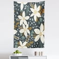 thumbnail image 1 of Floral Tapestry, Hand Drawn Poinsettia Flowers Garden Blossoms Hawaiian Inspired Art Print, Fabric Wall Hanging Decor for Bedroom Living Room Dorm, 5 Sizes, White and Caramel, by Ambesonne, 1 of 1