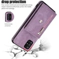 thumbnail image 7 of REQO Phone Case for Samsung Galaxy A71 5G Wallet Cover with Tempered Glass Screen Protector and Wrist Crossbody Strap Lanyard Credit Shoulder Card Holder Slot Stand Leather Cell A 71 G5 71A S71 Purple, 7 of 7