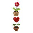 thumbnail image 1 of 2 piezas de juguete de ganchillo hecho a mano para principiantes con pequeñas flores en maceta para tejer a mano Estilo D, 1 of 6