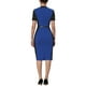 thumbnail image 3 of Vestido de tubo para mujer Inspire Chic, vestido de lápiz de color contrastante, 2XL, azul real, 3 of 5