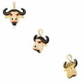 thumbnail image 5 of 14K Yellow Gold Simulated Diamond Red Eyes Bull Buffalo Pendant 1.6", 5 of 7