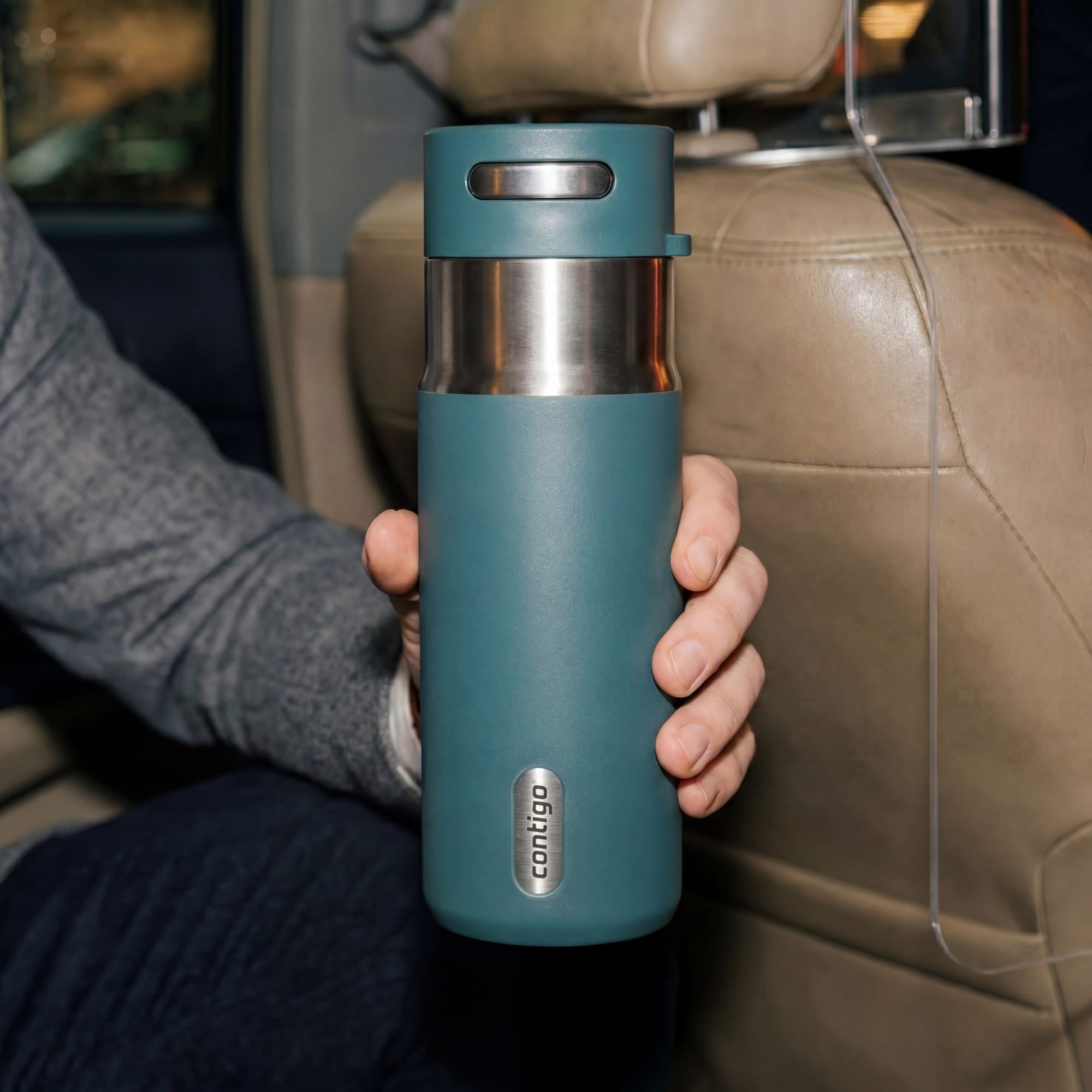 Contigo 18oz AutoSeal Insulated Stainless Steel Water Bottle, Mineral Teal/Silver