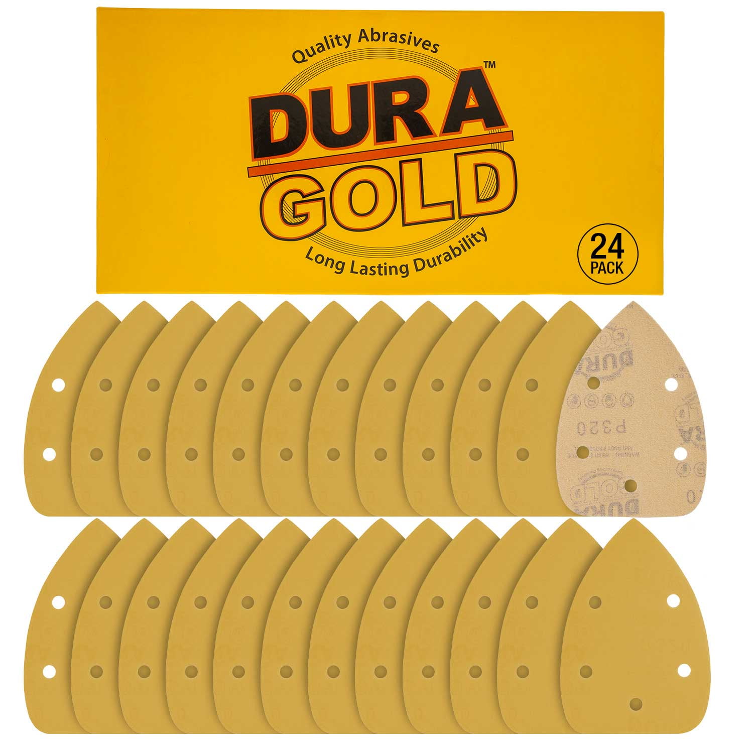 Dura-Gold Pro Series Rectangle Hand Sanding Block Kit with 3 Blocks 2-3/4 Wide Hook & Loop Backing and PSA Adapter Pad & 320 Grit PSA Longboard Sandpaper 20 Yard Roll 5 7-3/4 and 10 Set 