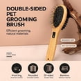 thumbnail image 3 of WAAYEEPAL 2-in-1 Double-Sided Wooden Pet Grooming Brush, Steel Pin & Boar Bristle Comb for Dogs and Cats, Deshedding & Massaging Tool for All Hair Types, 3 of 7