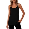 thumbnail image 4 of Timegard Womens Tank Tops Summer Sleeveless Spaghetti Strap camisoler Tops Casual Beach Vacation Loose Scoop Neck ruffle Tee, 4 of 6