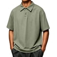 thumbnail image 2 of Antinious Men Collar Casual Short Sleeve Loose Oversized Versatile T-Shirts, 2 of 5