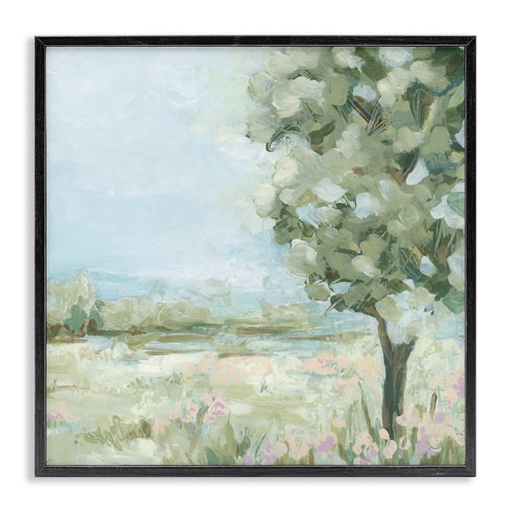 Stupell Industries Contemporary Lone Tree by Field Black Framed Giclee Art, 12 x 12, by June Erica Vess