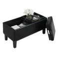 thumbnail image 4 of Convenience Concepts Designs4Comfort Brentwood Storage Ottoman with Reversible Trays, Black Faux Leather, 4 of 10