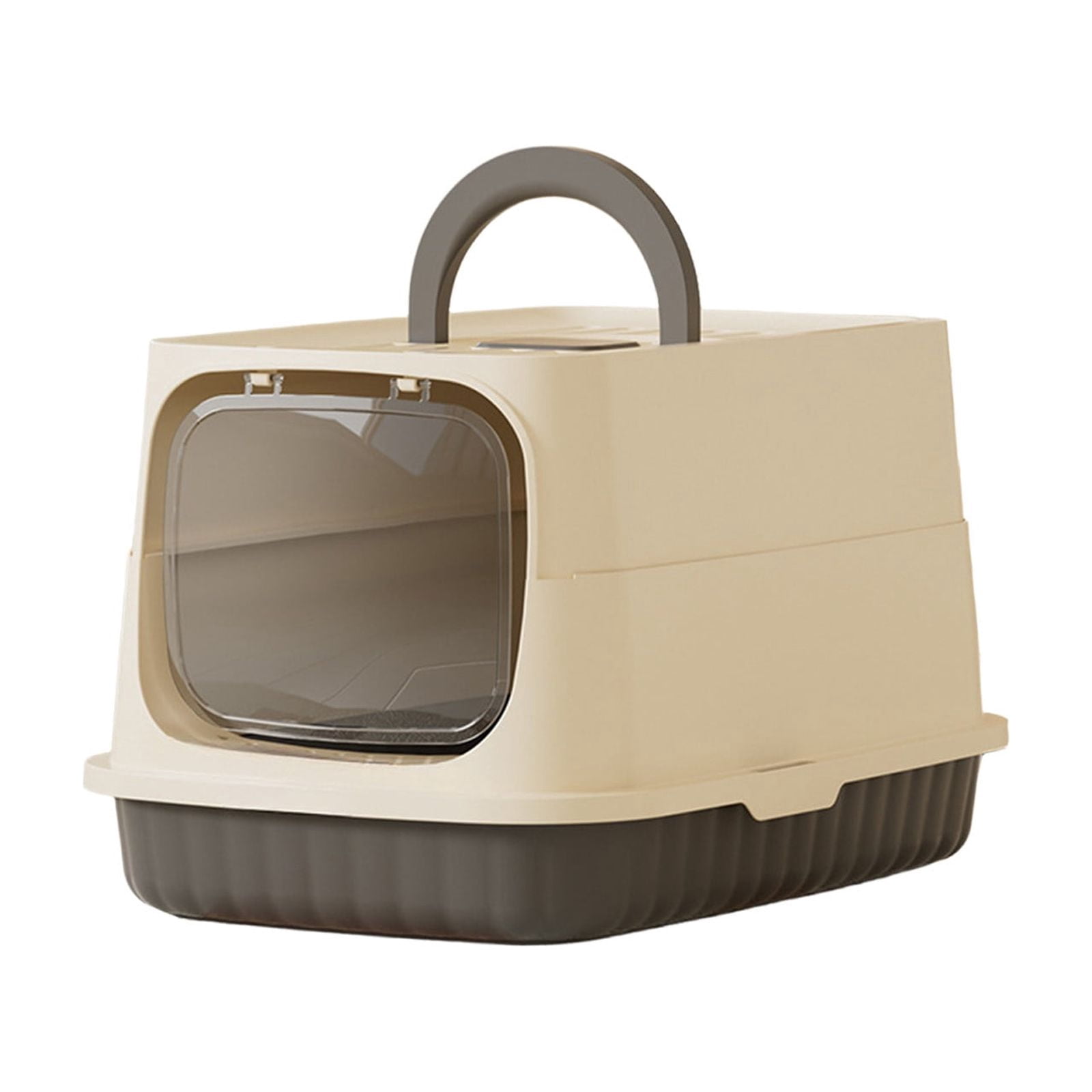 Yhmxh Cat Litter Box with Front Door Flap, Fully Enclosed Litter Box with Handle, Kitty Litter Boxes with Litter Shovel, Splashly-proof Covered Kitty Litter Box, Non-Sticky, Easy Cleaning