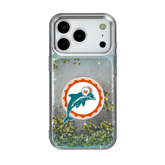 Miami Dolphins Linen Logo iPhone Glitter Case