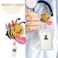 thumbnail image 3 of Bee Pattern Badge Clip Name Card Holder Portable Card Buckle Cute Badge Holder, 3 of 9