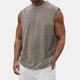 thumbnail image 2 of Summer Men's Solid Color Printed Sweat-absorbing Breathable Shoulder Expanding Sleeveless Vest 2XL, 2 of 5