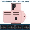 thumbnail image 6 of Allytech Galaxy S22 Ultra Wallet Case with Shoulder Strap, RFID Blocking Luxury PU Leather Shockproof Cards Slots Stand Anti-Scratch Magnetic Closure Phone Case for Samsung Galaxy S22 Ultra, Pink, 6 of 9