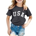 thumbnail image 1 of FhsagQ Mode Décontractée Imprimée pour Garçon et Fille, Col Rond, Manches Courtes, T-Shirt, Noir, 10-11 Ans, 1 of 4