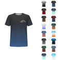 thumbnail image 1 of T-shirts Dégradé Montagne pour Femmes 2026 Été Décontracté Manches Courtes Col Rond T-Shirts Graphiques Randonnée Camping Hauts, 1 of 3