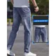 thumbnail image 4 of Pantalones vaqueros de verano para hombre, pantalones cargo, pantalones vaqueros para hombre, elásticos, económicos, estilo coreano, elegantes, clásicos, estéticos, vaqueros lavados, 4 of 5