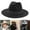 Dark Gray, variant on Men's Fashion Flat Part Fedora Hat, Breathable Ribbon, Belt, Wide Brim, Felt, British Winter Black