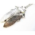 thumbnail image 2 of Collar de cigarra, collar colgante de cigarra, collar de insectos de plata antiguo, joyería de cigarra, joyería de insectos, 2 of 5