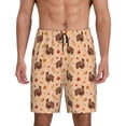thumbnail image 1 of Fotbe Turkey And Autumn Leaves Pantalones Cortos de Pijama para Hombre, Ropa de Dormir, Pantalones de Pijama Cortos para Hombre-4X-Large, 1 of 6