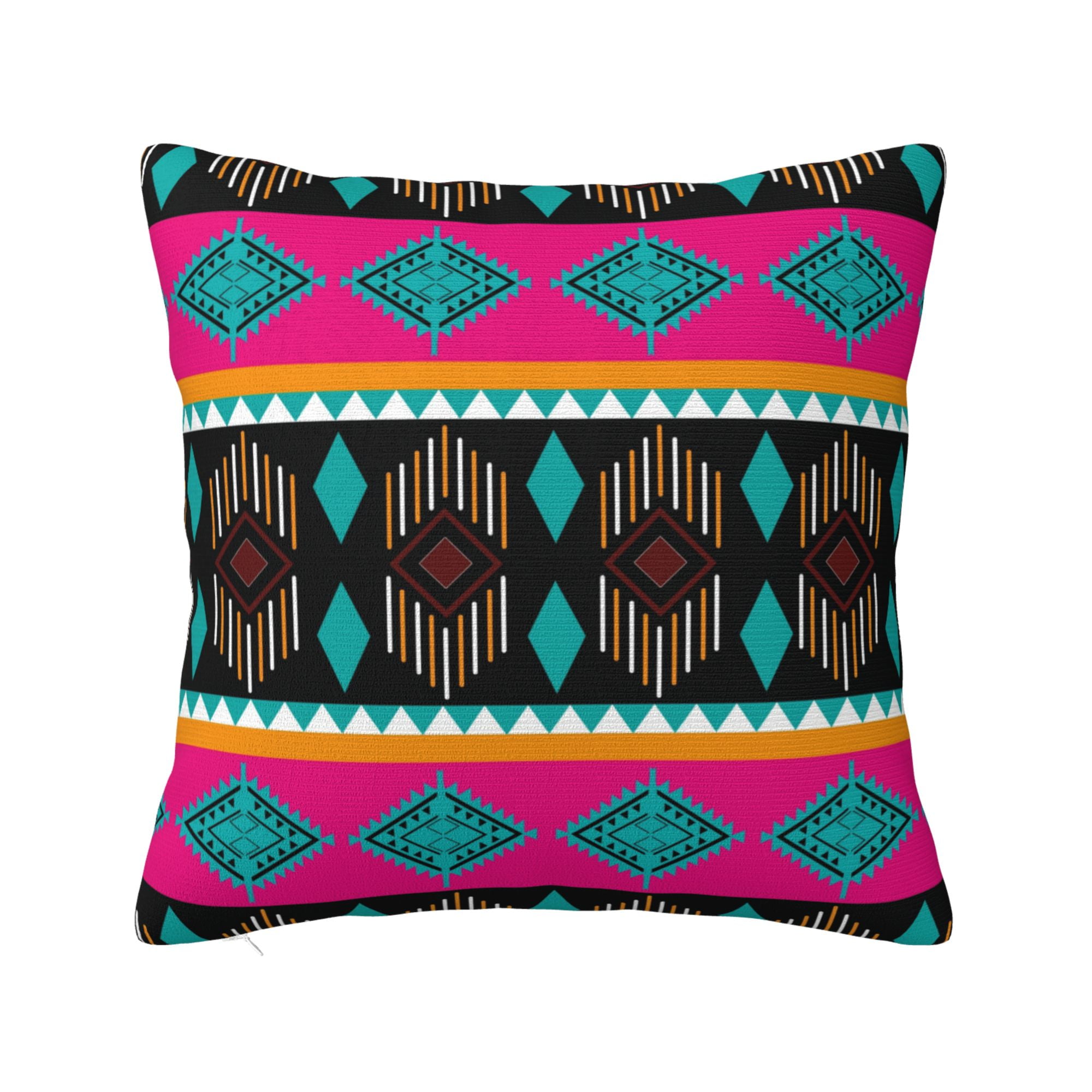 ZICANCN Retro Tribal Native Style Green Throw Pillow Covers, Bed Couch