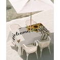 thumbnail image 3 of 60x102 Inch Outdoor Tablecloth with Umbrella Hole Zipper Rectangle Yellow Sunflower Rectangular Tablecloths Outside Waterproof Butterfly Beige Vintage Country Patio Table Cloth Cover for Picnic Party, 3 of 8
