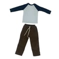 thumbnail image 3 of Traje de manga larga y pantalones 1/6, traje de ropa en miniatura, traje completo hecho a mano, ropa de figura de acción para figuras de vestir de 12 azul marino y blanco CUTICAT Traje de camisa corta, 3 of 8