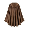 thumbnail image 4 of YYDGH Winter Cape for Women Warm Cloak with Hood Vintage Wool Blend Poncho Cape Jacket Brown L, 4 of 5