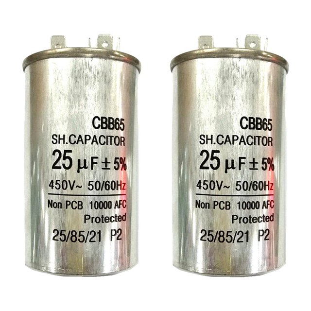 Paquete de 2 condensador de arranque motor eléctrico compresor aire acondicionado Cola CBB65 Funcionamiento del arranque del acondicionador de aire
