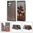thumbnail image 2 of Dteck for Samsung Galaxy S23 Ultra Case with Card Holder,Magnetic Flower Back Flip Case Wallet Protective Kickstand Phone Cover for Galaxy S23 Ultra,Gray, 2 of 8